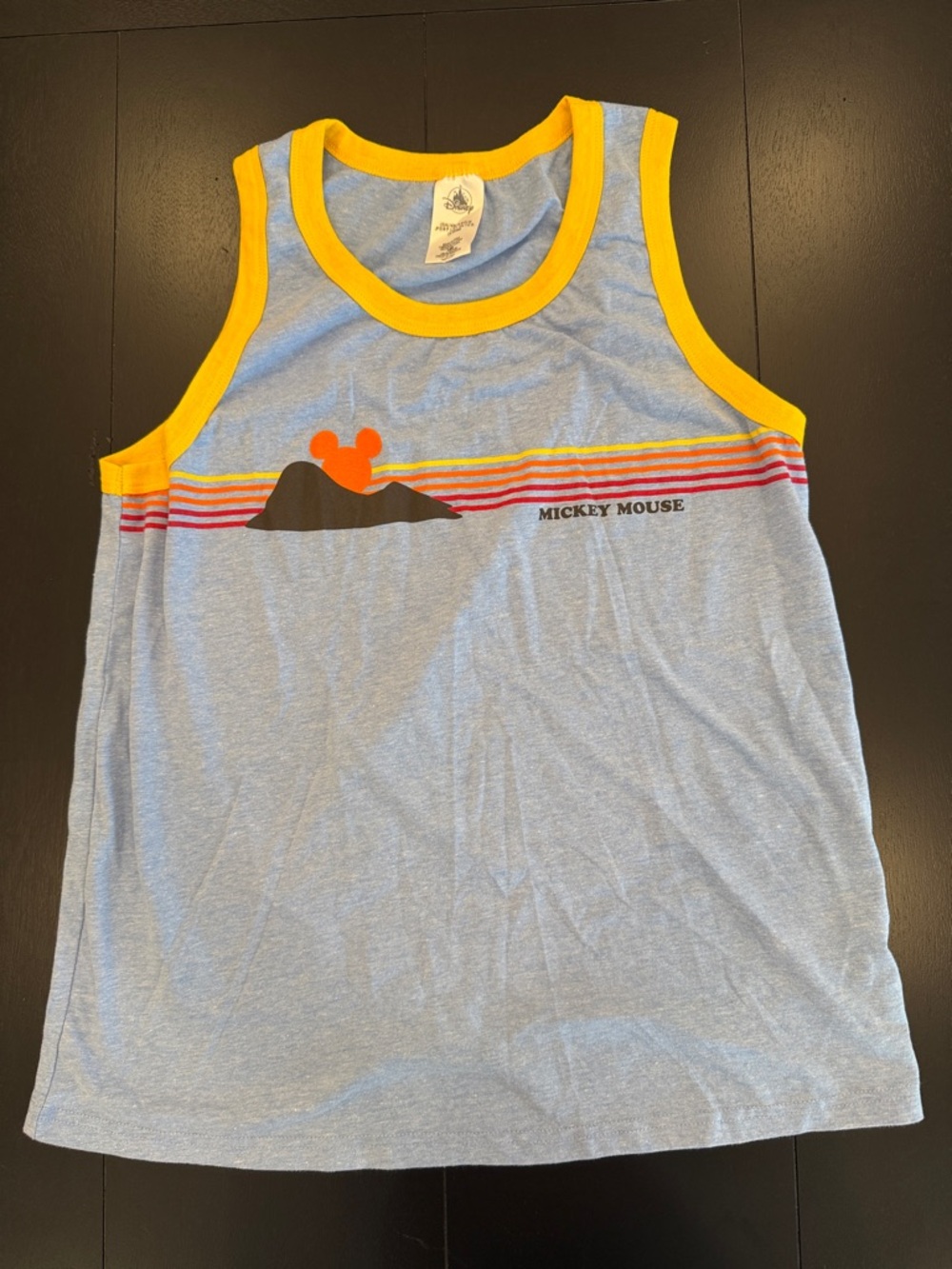 Disney Mickey Mouse Light Blue Tank Top with Yellow Trim